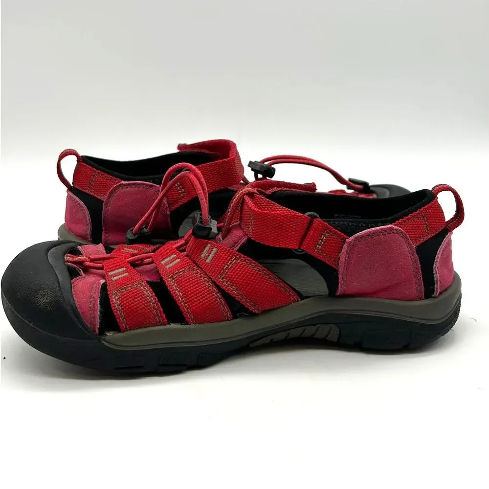 Keen Newport H2 Sandals Kids Size 5 EU 37 Red Bungee Toggle Water Shoe Outdoor